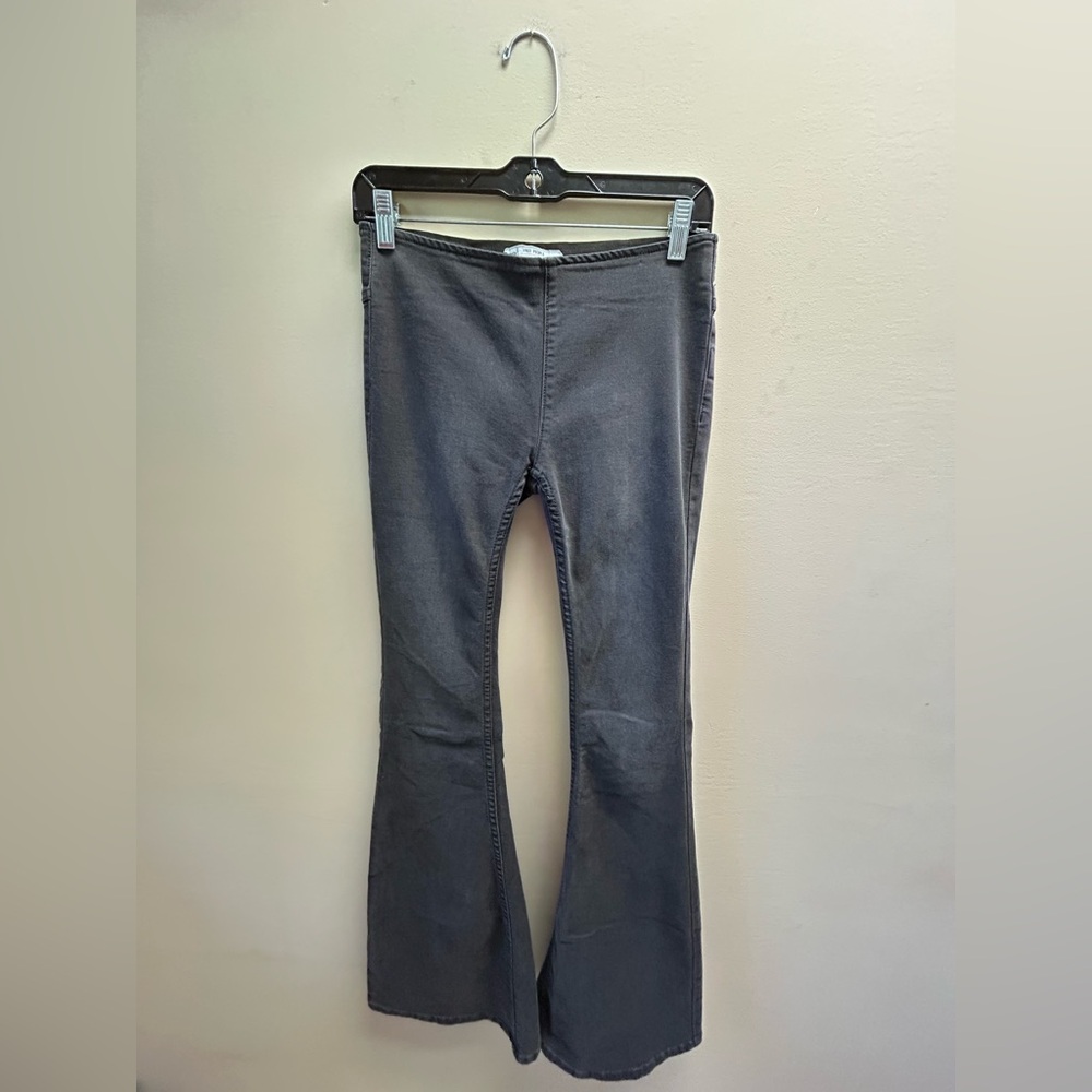 Free People Charcoal Penny Pull On Flare Jeans - Picture 3 of 6
